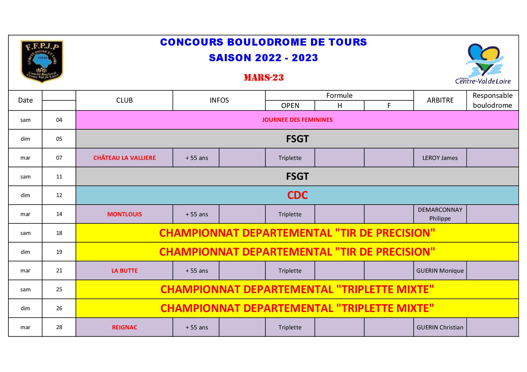 Calendrier Boulodrome 2022   20236